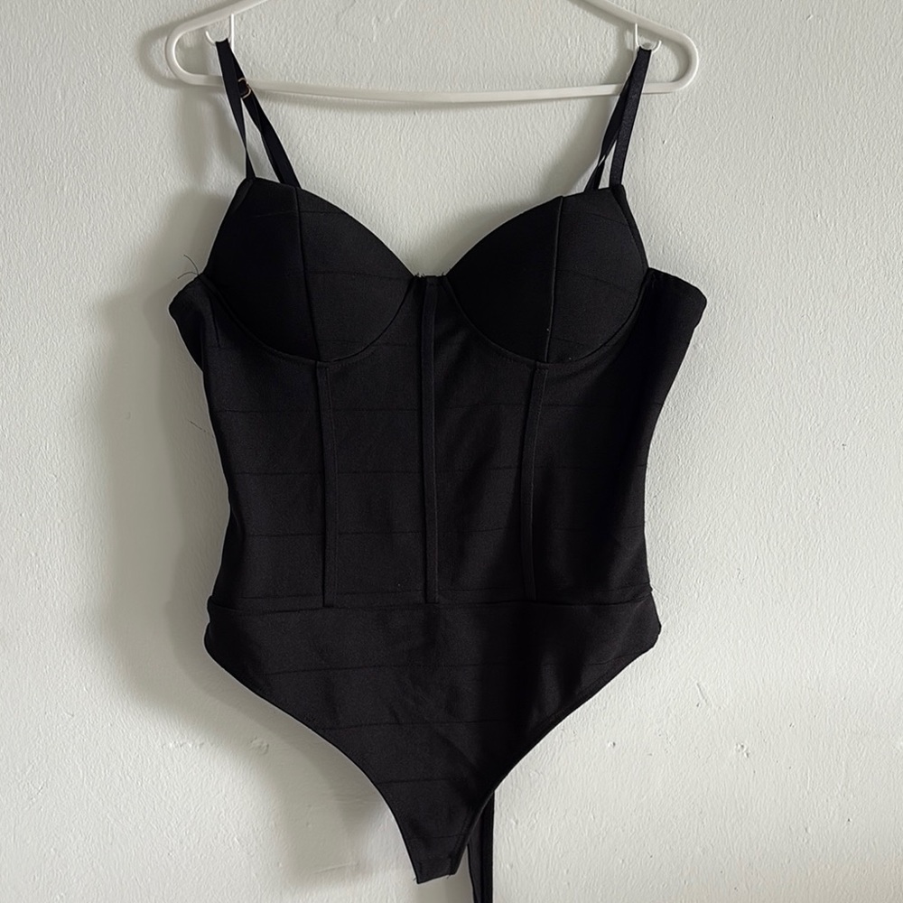 Haute Monde Black Bodysuit
